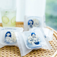 Sacs d'emballage en plastique mat givré de qualité alimentaire avec soufflet latéral et scellage arrière pour snacks et gâteaux de lune, vente en gros de Chine