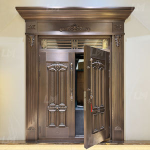 Porte de sécurité blindée classique de luxe, porte à double entrée sculptée ornée, portes doubles de sécurité turques pour maisons de luxe - Product Image 1