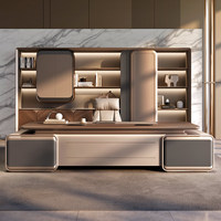 Bureau de direction en bois au design moderne, durable et écologique, avec tiroir de rangement et câblage dissimulé
