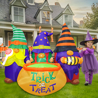 Ourwarm Halloween Trois Sorcières Trick or Treat Gonflable Extérieur pour Décorations de Fête d'Halloween