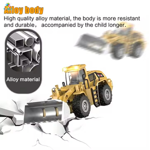 Quán tính hợp kim xẻng Xe Tải Đồ chơi đèn âm nhạc chạy bằng pin Scoop loader vui vẻ trẻ em gốc sưu tập Kỹ thuật cửa sổ đồ chơi - Product Image 5