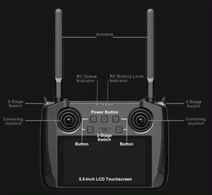 รีโมทคอนโทรลไร้สาย SIYI MK15 สำหรับโดรนเกษตร ขนาด 5.5 นิ้ว ความละเอียด 1080p 60fps 180ms ระยะ 15 กม. - Product Image 3