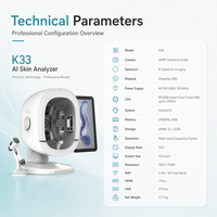 Appareil d'analyse cutanée intelligent K33 à triple objectif avec capture automatique 3 vues pour diagnostic du visage et du cuir chevelu, idéal pour les salons de beauté