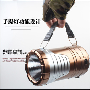 Linterna de camping LED con energía solar, iluminación portátil para exteriores, aleación de aluminio con asa para camping - Product Image 4