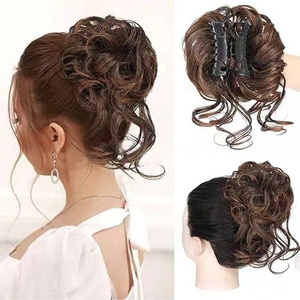 Damen Mädchen Long Tail Curly Synthetic Hair <span class=keywords><strong>Scrunchie</strong></span> mit elastischem Haarband Hot Selling <span class=keywords><strong>Messy</strong></span> Chignon <span class=keywords><strong>Bun</strong></span> - Product Image 6