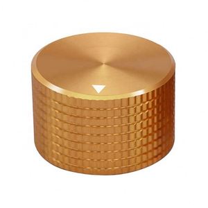 Servicio de Mecanizado CNC de Piezas de Aluminio, Perillas de Potenciómetro de Aluminio Anodizado en Amarillo Dorado - Product Image 3
