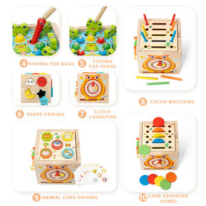 Cubo de Madera Multifuncional Montessori para Bebés, Juguete Sensorial de Pesca de Madera para Niños, Varios Colores Disponibles, Nueva Llegada - Product Image 5
