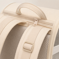 Sac à dos de transport transparent pour animaux de compagnie (jusqu'à 8 kg) avec fenêtre, design oreilles de chat, maille respirante, double bandoulière et poignée de transport manuelle