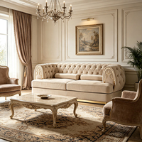 Ensemble de canapés de luxe en cuir français pour salon, fauteuil inclinable de luxe avec rembourrage en éponge pour appartement ou villa