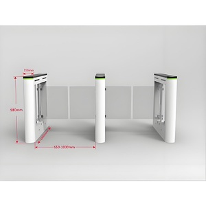 Émail cuit au four Porte de vitesse en forme d'arc Barrière d'oscillation Porte de tourniquet biométrique Tourniquet de système de billetterie