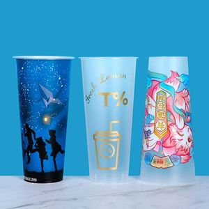 แก้วชานมไข่มุกแบบใช้แล้วทิ้ง ดีไซน์ทันสมัย พิมพ์โลโก้ได้ ขนาด 12oz 16oz 24oz ผลิตด้วยวิธีฉีดขึ้นรูปเมมเบรน - Product Image 1