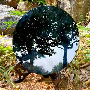 Miroir en cristal d'obsidienne noire poli, artisanat en cristal sculpté à la main, inhalateur d'énergie moderne en cristal de lustre pour les choses surnaturelles - Product Image 3