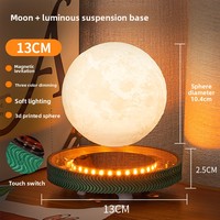 Lampe de chevet ronde minimaliste pour la décoration de la maison, lampe de nuit LED à commande tactile à brancher, design lune flottante, cadeau, lampe de table