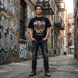 <span class=keywords><strong>T</strong></span>-<span class=keywords><strong>Shirt</strong></span> Streetwear Urban High Street, Maglietta Nera Sbiadita Retrò, 100% Cotone, Grafica Effetto Vissuto, Abbigliamento Oversize per <span class=keywords><strong>Skateboard</strong></span> - Product Image 1