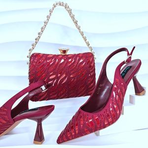 Mode fête italien chaussure sac ensemble dames chaussure avec sac assorti ensemble 2024 chaussures de créateur femmes <span class=keywords><strong>luxe</strong></span> 2024 nigérian fête pompes - Product Image 1