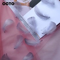 100 pièces bricolage artisanat cadeau remplissage 4-8cm assortiment naturel doux petite peau d'oie plumes Plumage