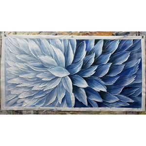 Venta al por mayor 100% hecho <span class=keywords><strong>a</strong></span> <span class=keywords><strong>mano</strong></span> moderno 3D abstracto azul textura pintura al óleo pared imágenes artísticas personalizadas hogar decorativo colgante grande - Product Image 2