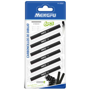 Set Artistico 6 Pezzi - Matite a Carboncino 2H 2B 4B 6B 8B per Schizzi e Sfumature Marca Mengfu Modello M-0006 Made in China - Product Image 1