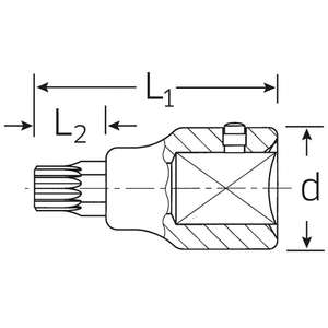 STAHLWILLE - 05060018 Douilles tournevis 3/4 ''pour vis à douille polygonale (XZN®) - EAN 4018754155071 DOUILLES À MAIN 3/4" - Product Image 2