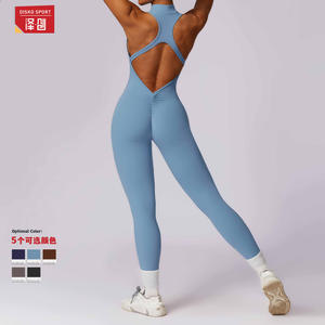 Combinaison de yoga dos nu pour femme Disko Sport, extensible dans quatre directions, couleur unie, combinaison de compression CLT8534 - Product Image 4