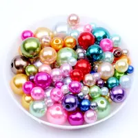 Dritto fori rotondi imitazione di plastica della perla di perline FAI DA TE per Monili Che Fanno Accessori cucito