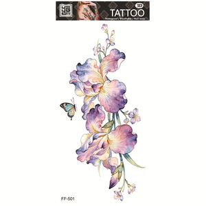 Adesivo tatuaggio temporaneo impermeabile colorato con fiori, mezza manica, rosa, tulipano, tatuaggio finto per il corpo, per donne, tatuaggio floreale per l'<span class=keywords><strong>avambraccio</strong></span> - Product Image 1