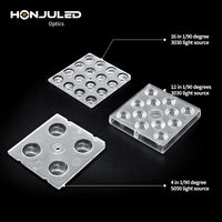 Lentille optique TIR LED en PC à haute transmission, anti-éblouissement, collimateur, IP65, angle de faisceau de 90 degrés pour projecteur et éclairage d'ambiance, OEM