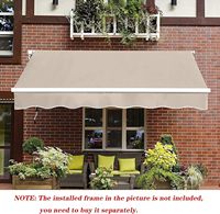 Auvent de terrasse rétractable multifonctionnel manuel 100% polyester, imperméable, durable, auvents décoratifs d'extérieur pour usage résidentiel