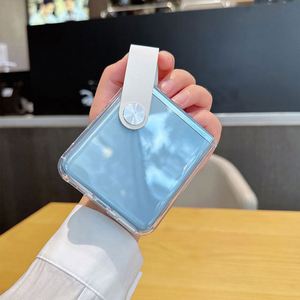 Funda de teléfono con tapa para Motorola Razr 40 Ultra 2022 5G 2019 giratoria Metal transparente Tpu Pc soporte plegable Sjk110 Laudtecs - Product Image 4