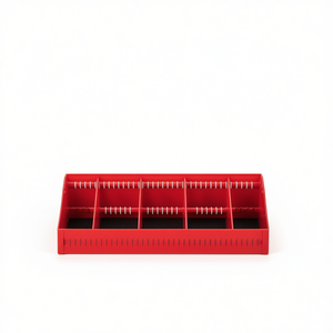 Red Plastic Storage <b>Bin</b> With Dividers For Organizing <b>Small</b> Parts In Warehouse Or Workshop - Product Image 2
