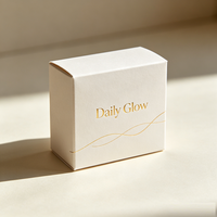 Boîte portable à deux rabats avec logo personnalisé, gaufrage, pour fond de teint, rouge à lèvres, brillant à lèvres, crème de soin, en carton ivoire