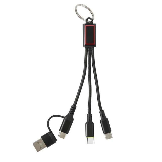 Promotion Gift 2 in 2 Keychain Charging Cable 15cm | Zinc Alloy Nylon Braided | IOS Android Type C | Custom Logo