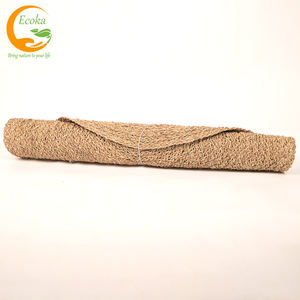 Tapis rond personnalisable fait main Boho en jonc de mer Design tressé minimaliste pour la décoration intérieure et la protection des sols - Product Image 5