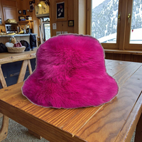 Chapeau bob unisexe en fausse fourrure de renard, doux et luxueux, en tissu éponge, couleur unie, pour l'hiver, décontracté, avec nœuds