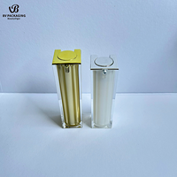 30ml 50ml 1oz Blanc et Or Cosmétique carré Acrylique Airless Cosmétique Pompes Flacon pour Sérum Lotion