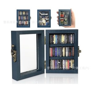 Creative Wooden Mini Bookshelf Solid Paulownia Wood Storage Cabinet Desktop Ornament Modern Minimalist Style Office Use - Product Image 2
