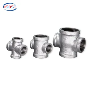 Multi-specification 4-way galvanized pipe fittings water pipe corner joints Crosses threaded