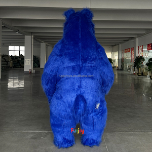 Costume de mascotte gonflable bleu en fourrure pour adulte, <span class=keywords><strong>cosplay</strong></span> d'anime, mascotte personnalisée pour le carnaval - Product Image 3