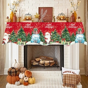 Giáng sinh lò sưởi mantel khăn che sang trọng cảm thấy biểu ngữ lò sưởi cho kỳ nghỉ trang trí lò sưởi mùa đông treo lên với lễ hội - Product Image 1