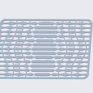Zhixi Silicone Kitchen Sink Drain Mat Rectangle Geometric Non-Slip Heat Resistant Dish Drying Mat - Product Image 1
