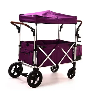 عربة أطفال رباعية مع مظلة للسفر تحتوي على 4 عجلات قابلة للطي عالية الوجه وجهاً لوجه