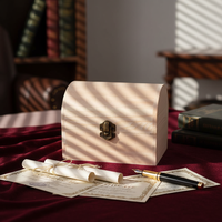 Coffret à trésors en bois de pin fait main en gros, boîte de rangement multifonctionnelle pour bijoux, idéale pour la décoration de la maison et les cadeaux de Noël