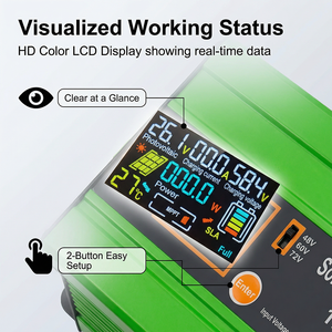 Nouveau contrôleur de charge solaire <span class=keywords><strong>MPPT</strong></span> MYAMI <span class=keywords><strong>Booster</strong></span> 1200W réglable 48V 60V 72V avec écran LCD, convertisseur <span class=keywords><strong>DC</strong></span>-<span class=keywords><strong>DC</strong></span>, régulateur de tension - Product Image 5