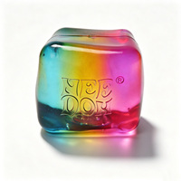 Mini cube souple multicolore clignotant en forme de cube de maltose, jouet anti-stress à rebond lent pour enfants et adultes