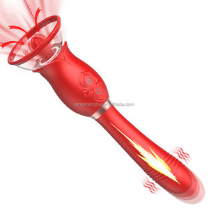 Вибратор-массажер для мужчин и женщин, имитирующий ласки языком, красный, из силикона и ABS, водонепроницаемый, секс-продукт от производителя. - Product Image 1