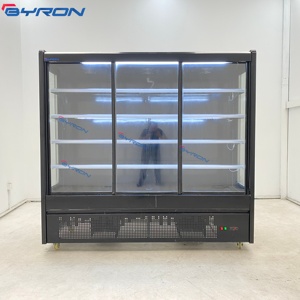 Réfrigérateur de supermarché personnalisé, vitrine à trois portes en verre, armoire à rideau d'air, réfrigérateur de présentation - Product Image 3