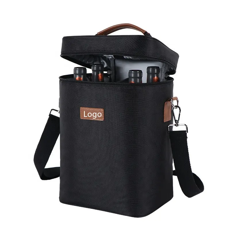 Vente en gros Fourre-Tout Sac thermique pour bouteilles de voyage Sac isotherme de transport de boissons pour amoureux ou cadeau de mariage Nourriture