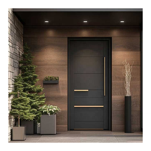 Puerta de entrada moderna de aluminio fundido de superficie irregular-Núcleo sólido impermeable para hoteles y dormitorios de villas de lujo costero - Product Image 4