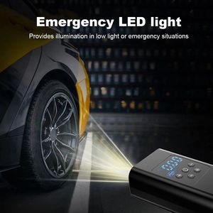 Bomba de aire portátil para automóvil WOSEN para inflado de emergencia de neumáticos 150psi, inflador de neumáticos eléctrico inalámbrico con pantalla digital y luz LED - Product Image 5