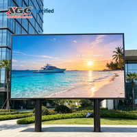 Écran LED 3D à vision directe P5 pour extérieur, mur vidéo LED incurvé pour bâtiment, 4K HDR10, lisible en plein soleil, grand panneau d'affichage LED commercial pour